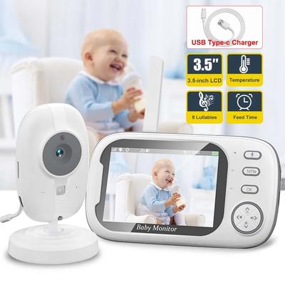 3,5'' Video Baby Monitor Nachtsicht Sicherheitskamera 2,4G Mutter Kind Gegensprechfunktion Videoüberwachungskamera mit Temperatur