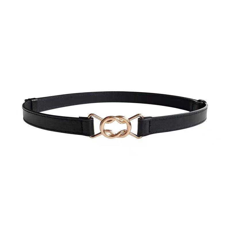 Adjustable Womens Versatile Belt Unique Pu Material Double Circle Buckle Perfect For Casual Or Wear Formal