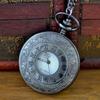 Black Retro Roman Numeral White Face Skeleton Pocket Watch 8171