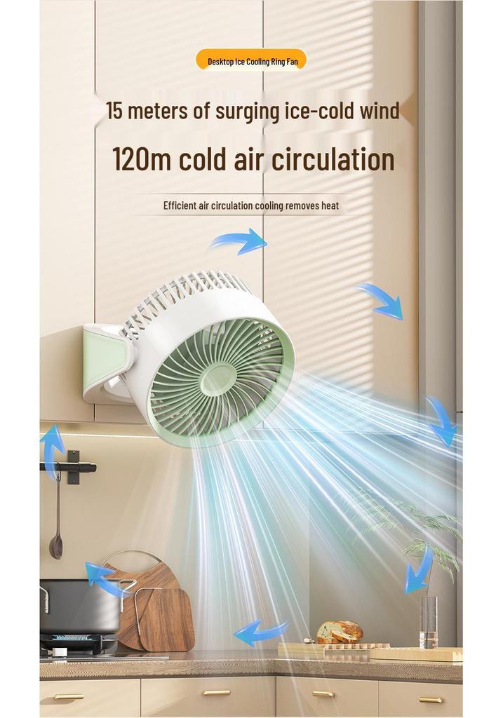 USB Rechargeable Desk Fan: Silent, Strong Wind, Wall-Mountable, Multi-Angle for Office/Student Dorms
