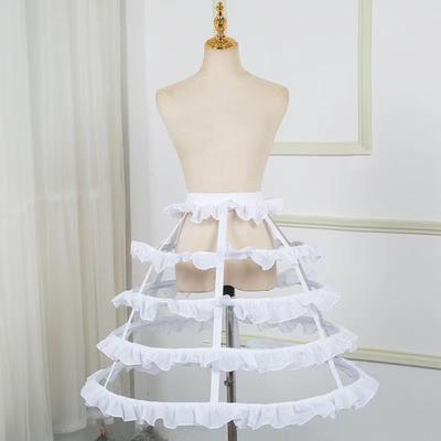 Adjustable Waist Lolita Hollow Underskirt Lace Bride Wedding Dress Lining  Ball Gown