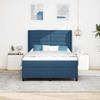 LED Box Spring Bed with Mattress Blue 140 x 200 cm Fabric