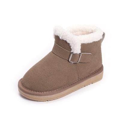 Girls' Cotton Boots Winter British Style Ankle Boots Children's Soft-soled Non-slip Snow Boots with Fleece Thickened Cotton Shoes for Boys