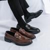 Nappe Frange Formale Pelle Nera Scarpe con Plateau da Lavoro per Uomo Stile Britannico Scarpe Brogue Uomo Scarpe da Cerimonia da Uomo