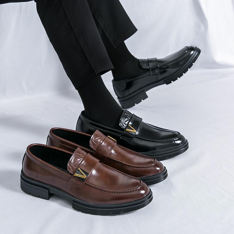 Nappe Frange Formale Pelle Nera Scarpe con Plateau da Lavoro per Uomo Stile Britannico Scarpe Brogue Uomo Scarpe da Cerimonia da Uomo