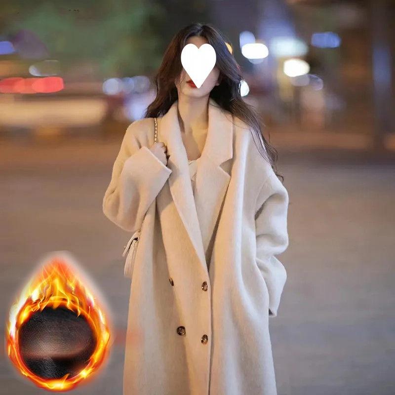 

Xiaoxiangfeng Woolen Coat Women s Mid-length Autumn and Winter Thickened New Woolen Coat 3XL