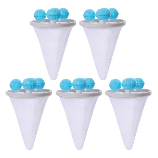 5 ks Plovoucí síťka na zachytávání vlasů Odstraňovač žmolků Opakovaně použitelný Snadno použitelný Pračka Odstraňovač zvířecích chlupů Filtrační sáčky