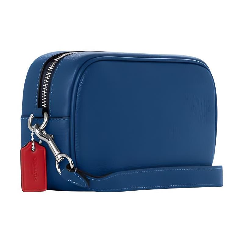 

COACH Jamie 18 Fashion Printed Zipper Leather Wrist Bag Clutch Medium Women s Blue синій