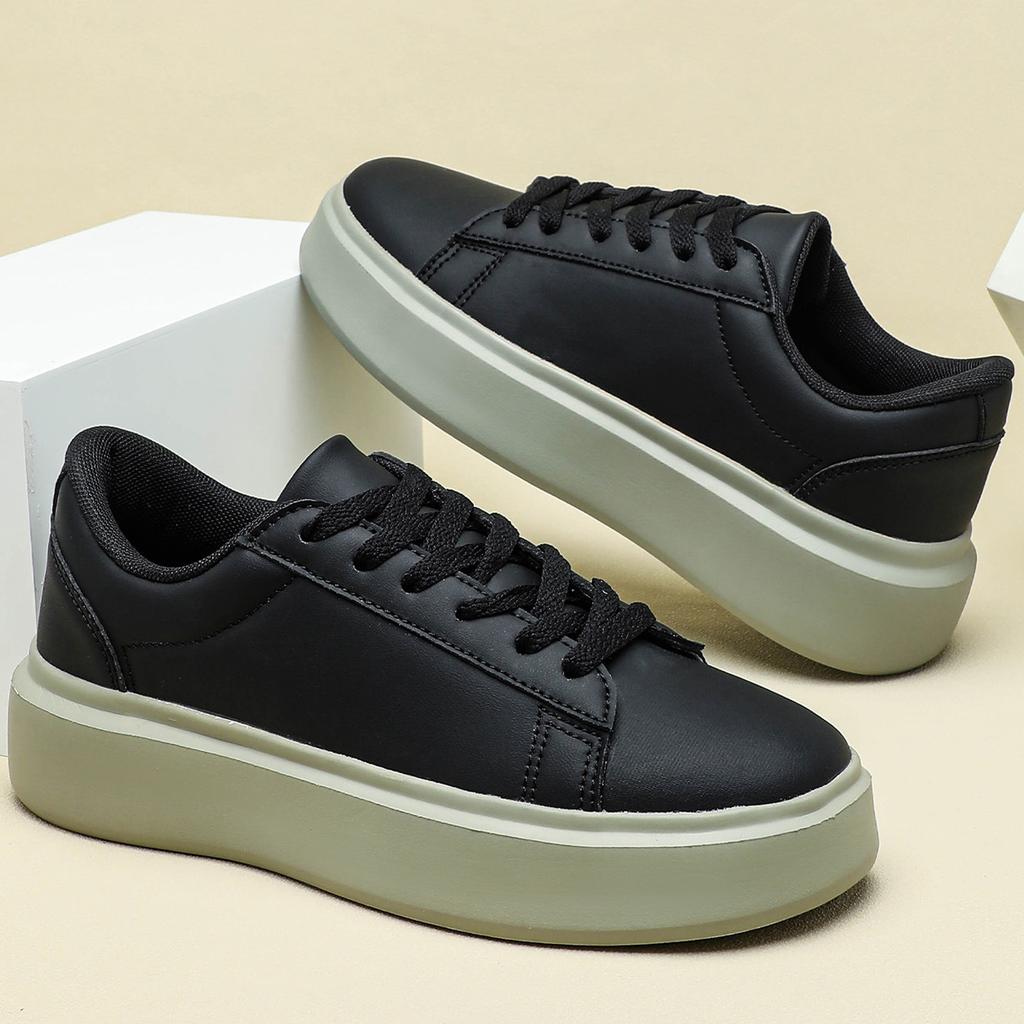 Retro Chunky Sneakers Women Fashion Platform Shoes Men Casual Sneakers Waterproof Walking Shoes PU Leather Outdoor Footwear