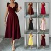 2026 Women's Lace-up V-neck Long Evening Gown - European & American Style