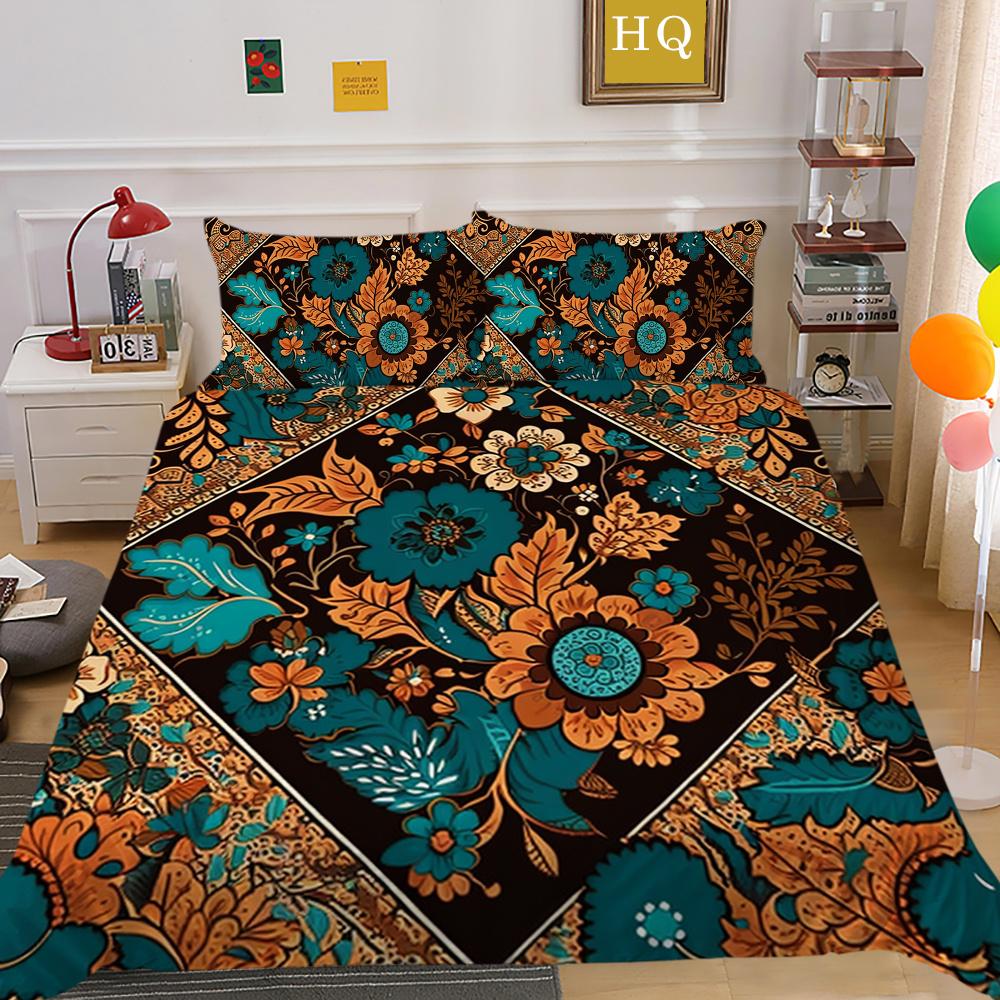 Set copripiumino da donna con stampa floreale di lusso 3D, biancheria da letto per la casa in poliestere, camera da letto king size