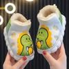 Boys Cotton Shoes Waterproof New Little Dinosaur Baby Thickened Velvet Thermal Shoes Student Outdoor Snow Cotton Boots