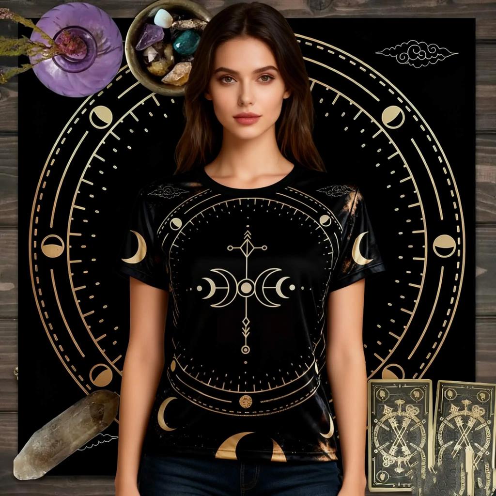 Summer Women's Elegant Personalized Cartoon Black Cat 3D Printed Top T-shirt Women's Casual Fashion Short Sleeve Top