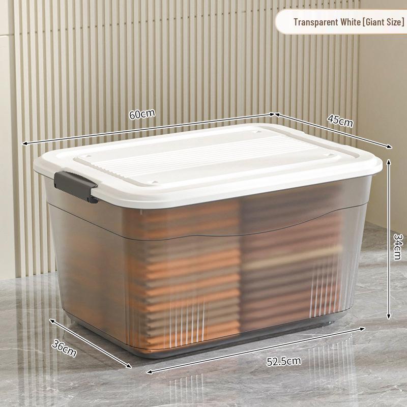 Extra Large Transparent High-Grade Plastic Storage Box for Home