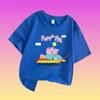 Peppa Pig Children's Short-sleeved Boys' Sweatshirt, Girls' Casual Tops, Summer T-shirts with Cartoon Prints
