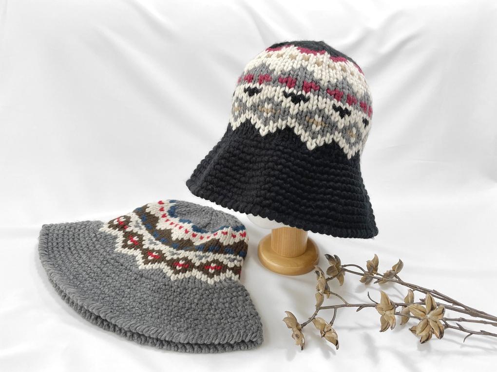 Women's Unisex Hand-Jacquard Bucket Hat