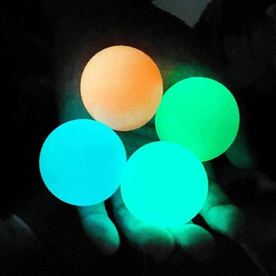 2Pcs Luminous Sticky Ball Glow in The Dark Stretch TPR Anxiety Relief Decompression Ceiling Stress Ball Toy Kids Teens Adults Gift