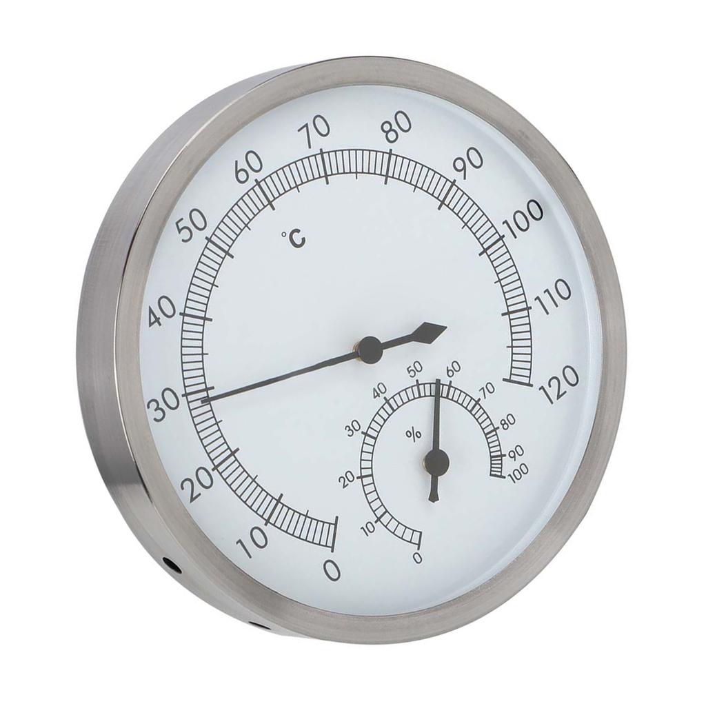 2 În 1 Oțel Inoxidabil Cameră de Aburi Cameră de Saună Termometru Higrometru Termo-Higrometru Interior