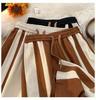 Korean-Style Trendy Color Block Striped Casual Sweatpants, Unisex Spring/Summer Waffle Drape Wide-Leg Design