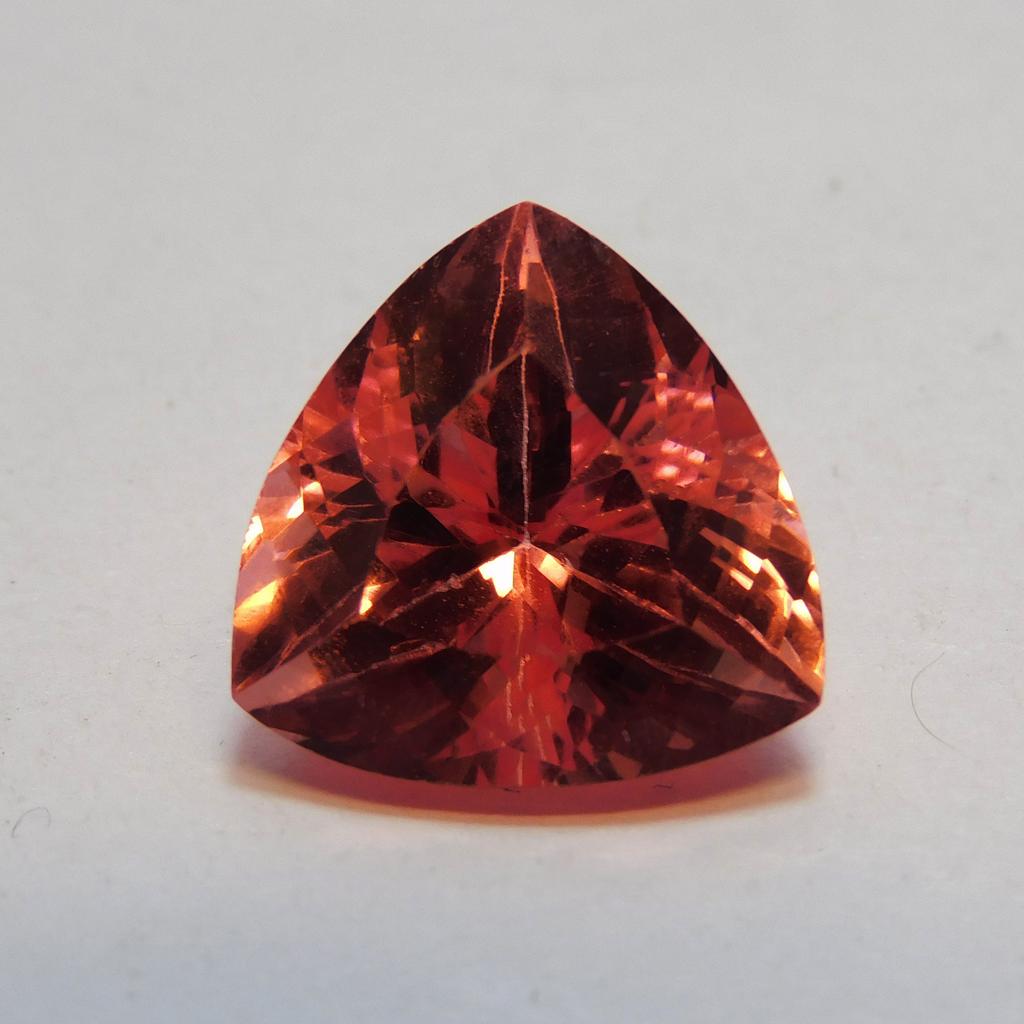 12.20 Carat Padparadscha Sapphire Trillion Cut Natural Loose Gemstones