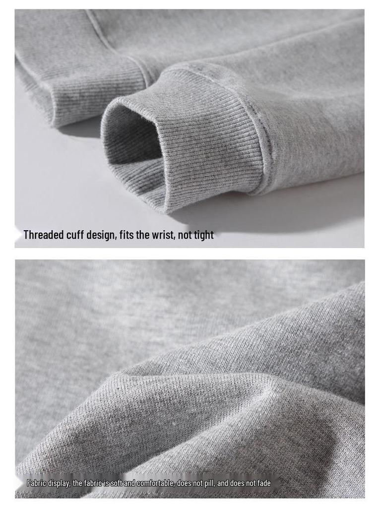 320g Großschleifen-Frottee-Sweatshirt, Rundhalsausschnitt, Trendig für Frühling/Herbst, Gruppenkauf unterstützt, Verdickt mit individuellem Logodruck