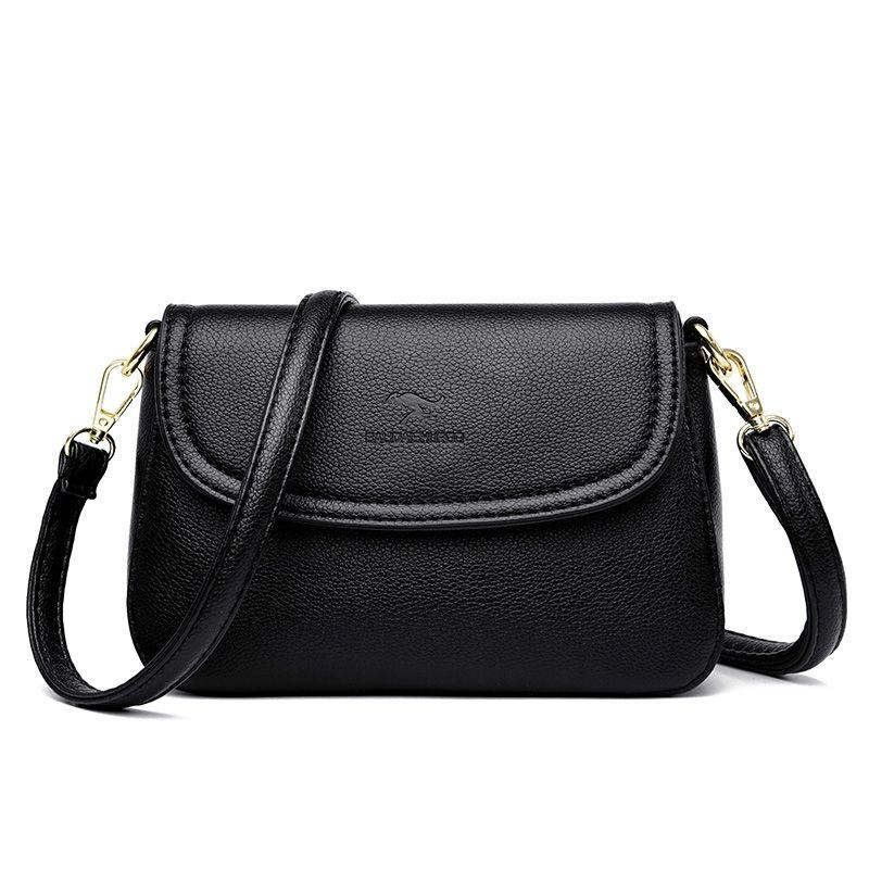 

Модная наплечная сумка кроссбоди из мягкой кожи для людей среднего возраста Black