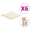 Day and Night - Day and Night Garden Chair Cushions 6 Pcs Cream Oxford Fabric 40x40x3 Cm