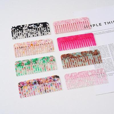Wide Teeth Acetate Hair Combs Anti-Static Massage Hair Brush Hairdressing Colorful Hairdress Salon Styling Traveling Accessories