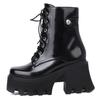 Gothic Punk Street Women's Ankle Boots Platform 2025 Thick High Heels Short Boot New Fashion Designer Black Lace-up Winter Shoes