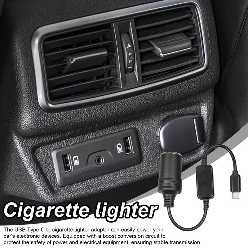 USB C auf 12V Schwarz 1FT USB auf 12V Kabel für Max 12W Typ C Stecker auf Buchse Stabiles Stromkabel für Powerbank Dashcam GPS