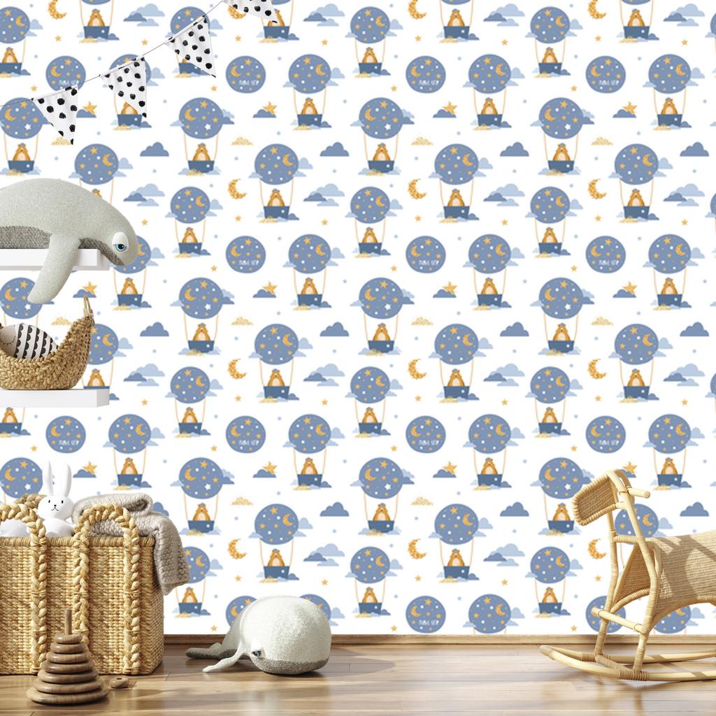 Balloons and stars wallpaper for living room and bedroom 50x1000