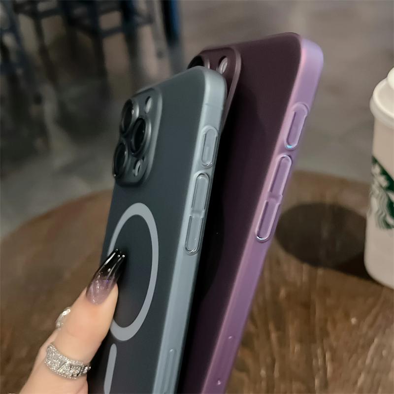 Ultra Thin Matte For Magsafe Magnetic Wireless Charge Case For iPhone 15 14 13 12 11 Pro Max 15 Plus Translucent Hard PC Cover