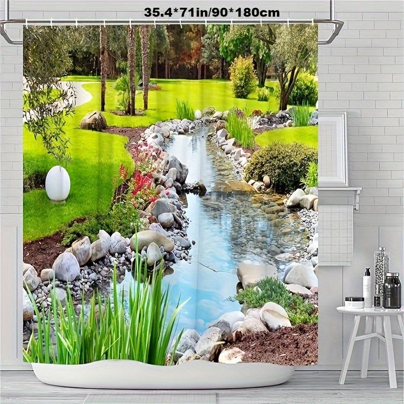 Luxurious Waterproof Shower Curtain with Tranquil Nature Motifs for a Spa-Style Bathroom Retreat Enhancing Daily Relaxation