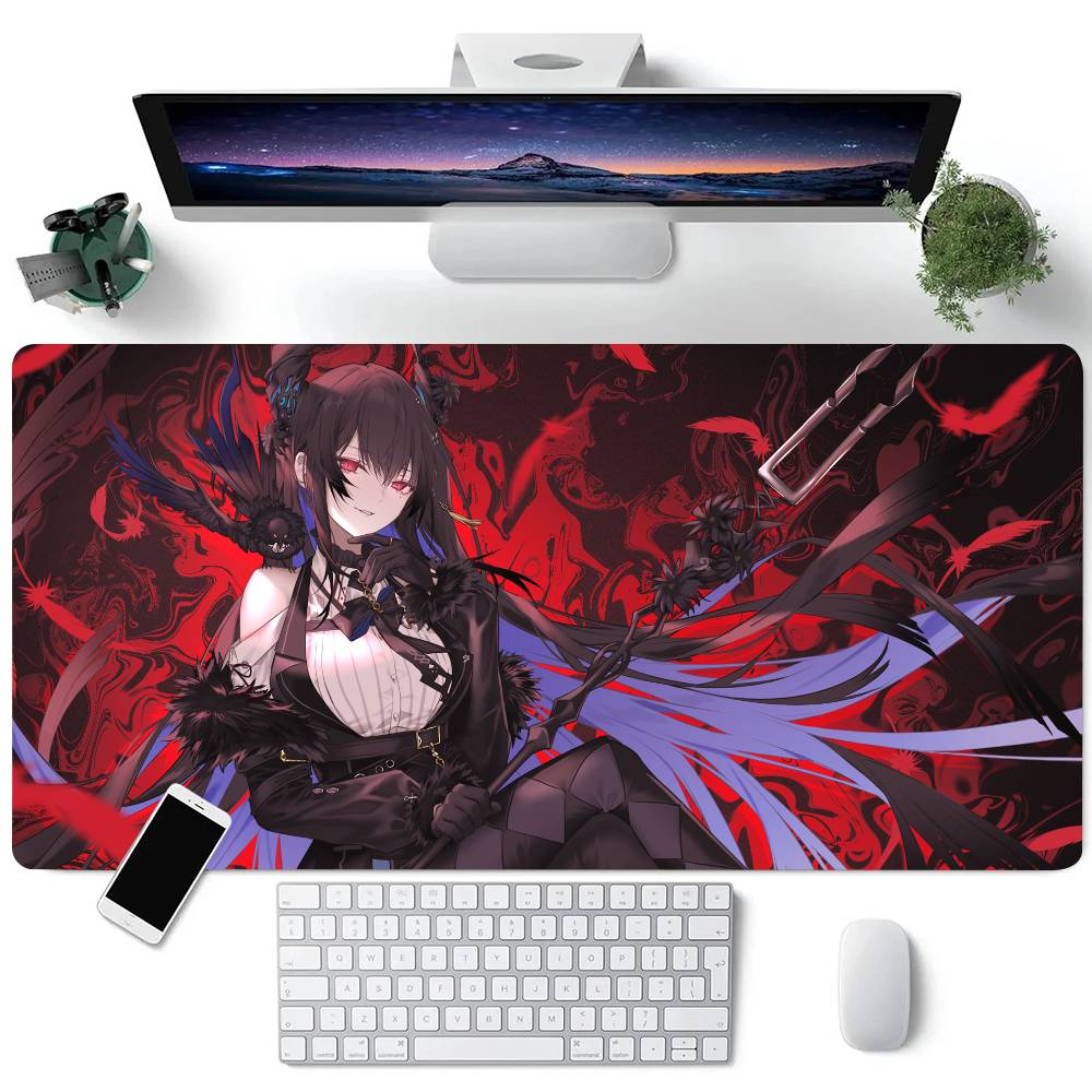 Anime Hololive Girl Nerissa Ravencroft Mouse Pad Large Gaming Keyboard Mat LockEdge Rubber Computer Office Accessories