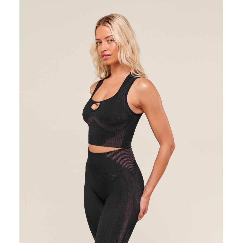 Gymshark Diffuse Seamless Cropped Tank Black Calm Pink B3b9j Bc93