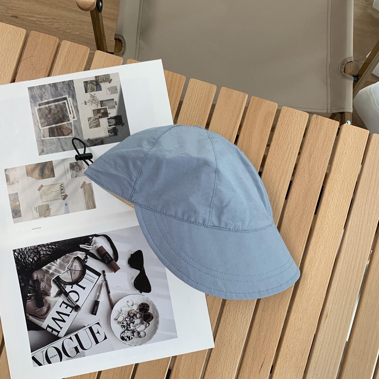 

Быстросохнущая складная шапка для детей с увеличенными полями, защитой от солнца, защитой от ультрафиолета и модной шляпой небесно-голубой