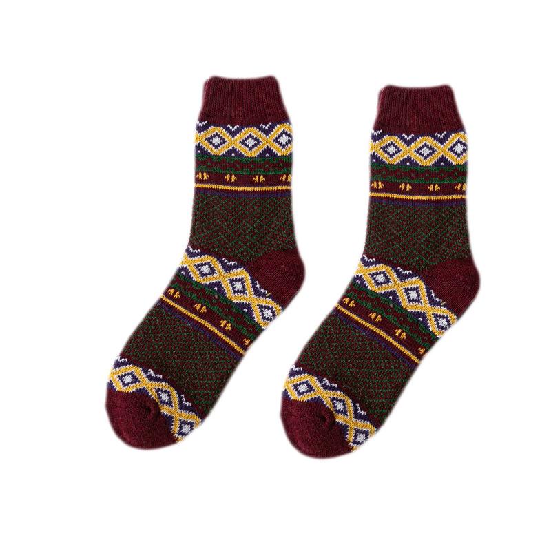 5 Pairs of Winter Socks, Women's Thickened Rabbit Wool Socks, Ethnic Wind Tube Socks, Men's and Women's Socks