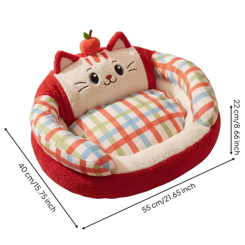 Pet Bed with Removable Cushion Supportive Oval Sofa Raised Bolsters Washable for