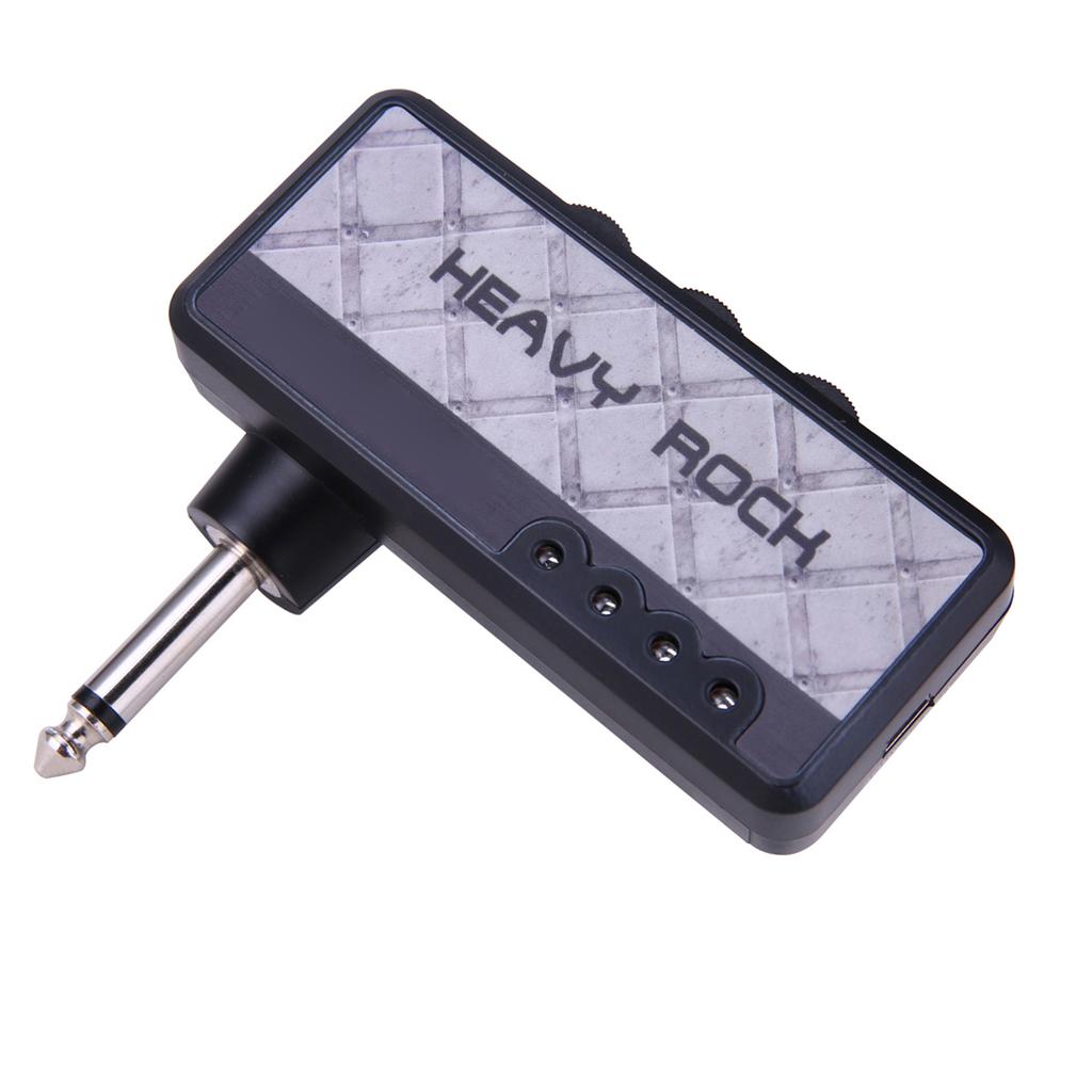 Electric Guitar Headphone Amplifier Amp 3.5mm Headphone Jack Aux In with Heavy Rock Distortion Effect Built in
