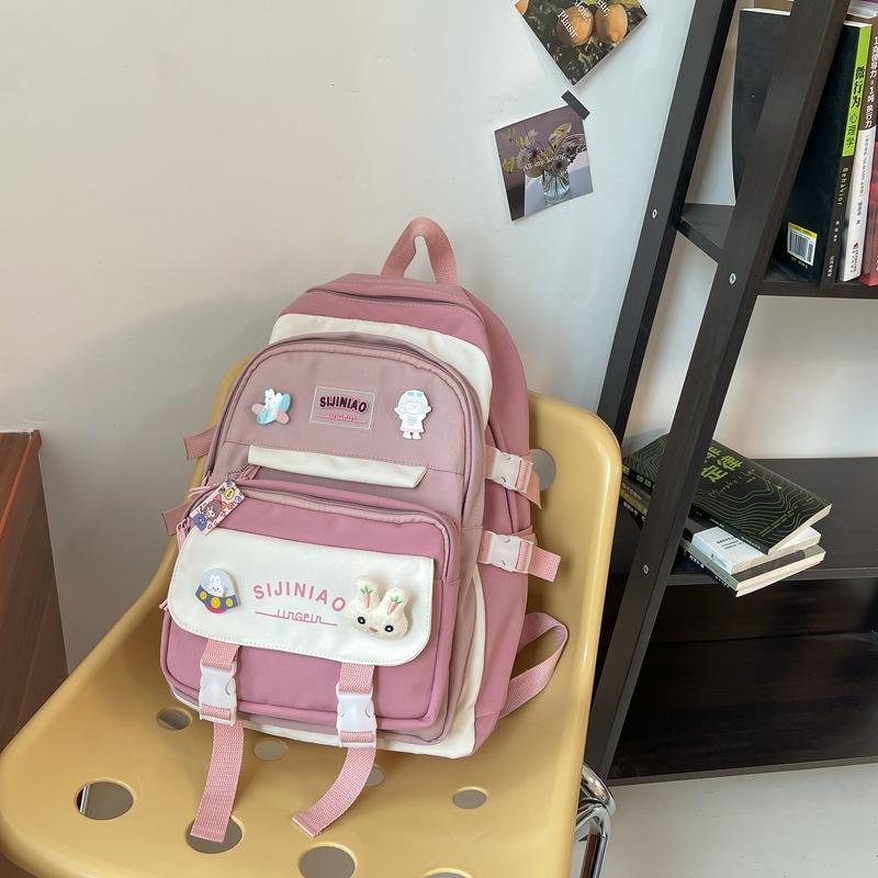 Fashion Female Harajuku Contrasting Colors Junior High School Backpack Fashion Student Backpack Student Schoolbag