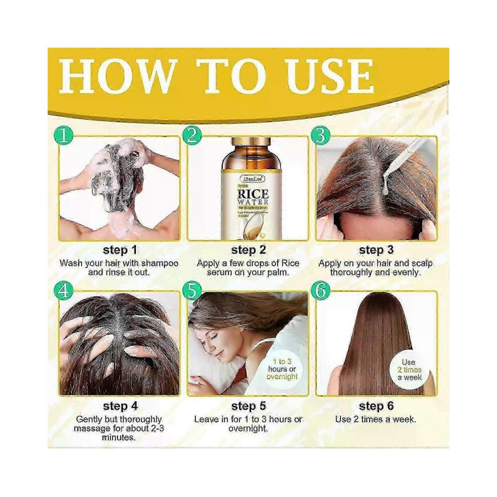 (2pcs)Rice Water Hair Serum,Rice Water for Hair Growth,Rice Water for Hair Growth,Moisturizing,Nourishing,Smooth Hair,Scalp Treatment,Split End Care