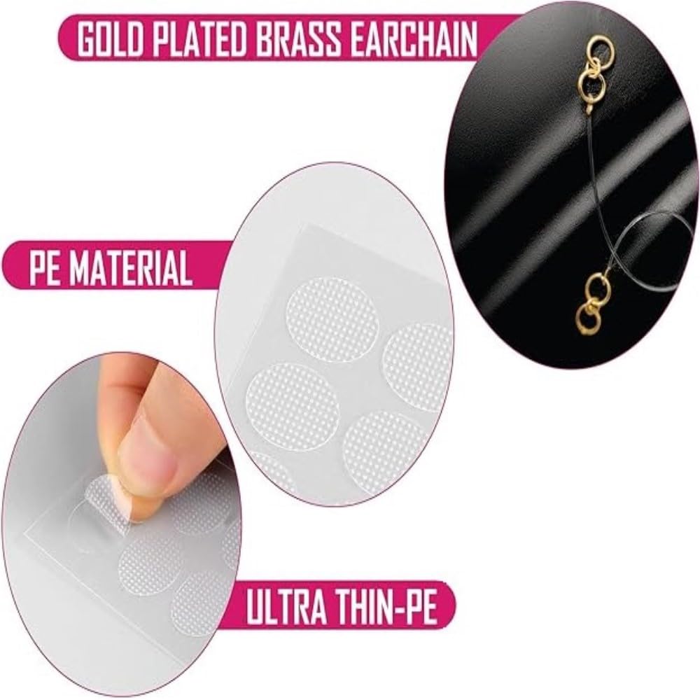 Invisible Ear Lobe Support Patches for Heavy Earrings, 30 Pack, Invisible Transparent Stretchable Adjustable Lightweight Elastic Earrings Support