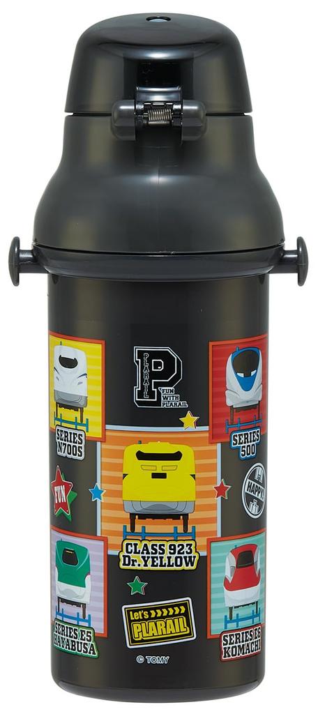 Skater Direktdrickning Vatten Diskmaskin Tillverkad i Plarail Barnflaska, Plast, 480ml, Öppnas/Stängs med Ett Tryck, Säker, Japan, 26, Pojkar', PSB5SAN-A