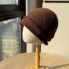 New Korean-style Niche Pleated Beanie for Women, Warm and Cold-proof for Autumn and Winter, with a High-end Feel, Versatile and Face-slimming Knitted
