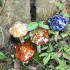 Cute Ceramic Pottery Mushroom Yard Garden Statues Decor Ornament
