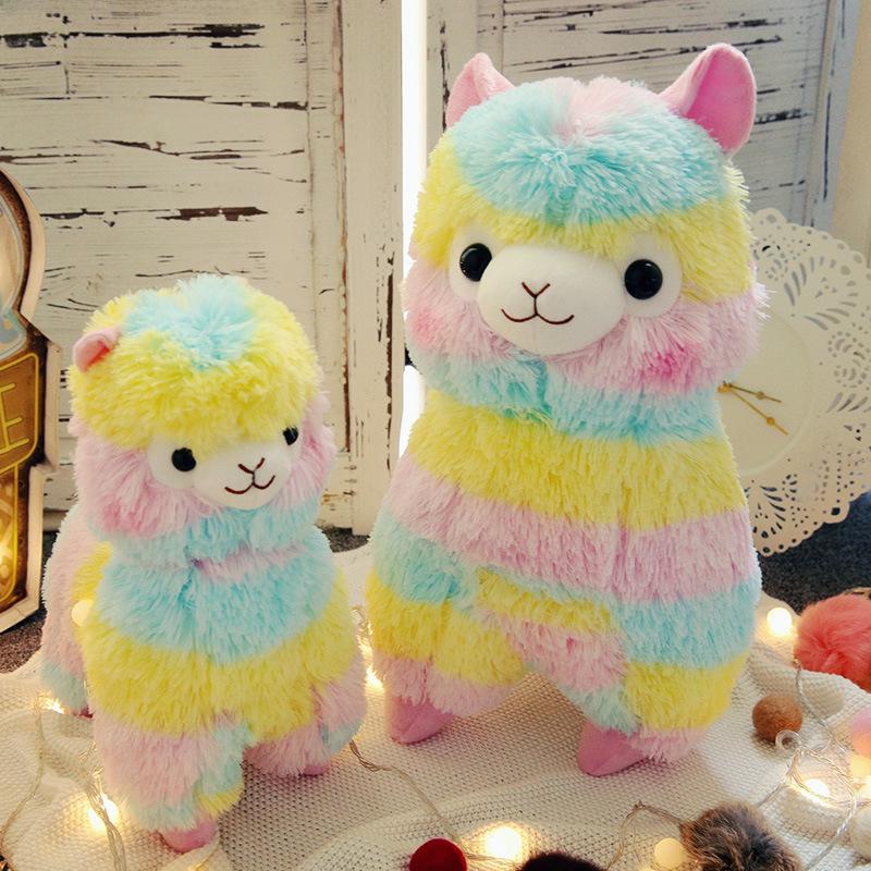 Peluche Alpaga Arc-en-ciel - Mignon Oreiller Poupée de Chiffon Bête Mythique