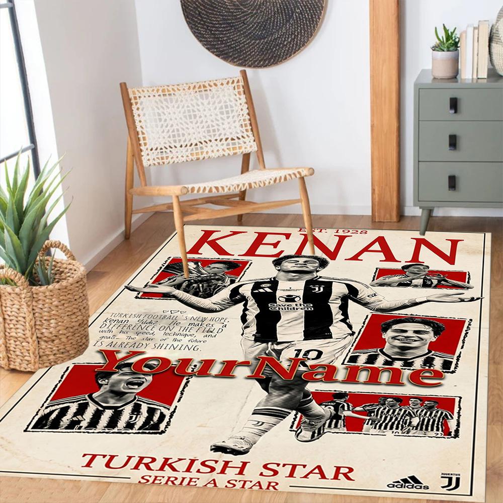 Juventus Customize Your Name Area Rug Perfect for Balcony Kitchen Bedrooms Entryway Antislip Carpet Office Home Decor Wedding Party Gift