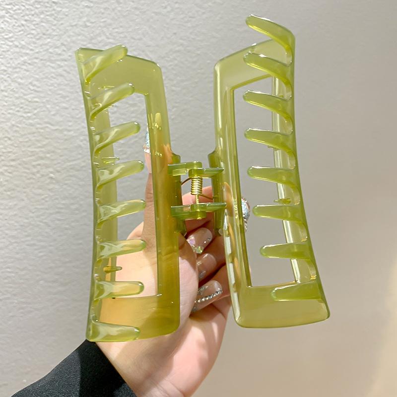 Koreanischer Stil Großer quadratischer Haarclip Damen Einfacher Jelly-Farben Haifischclip Haaraccessoires