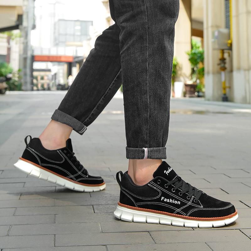 Модная кожаная спортивная обувь для мужчин на шнуровке Хорошее качество Мужские кроссовки — фото 7