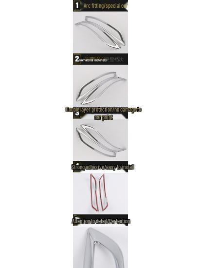 17 A3 Rear Fog Light Decorative Frame - Tail Light Trunk Cover Bright Ring Patch Car Accessory